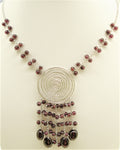 Almandine garnet with movable pendants