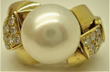 Australian pearl set in a magnificent gold and diamond ring