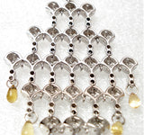 TOPAZ DROPS AND DIAMOND NECKLACE