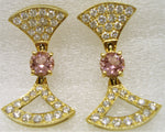 PINK RUBELLITE TOURMALINE FAN EARRINGS