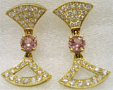 PINK RUBELLITE TOURMALINE FAN EARRINGS