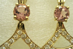 PINK RUBELLITE TOURMALINE FAN EARRINGS