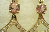 PINK RUBELLITE TOURMALINE FAN EARRINGS