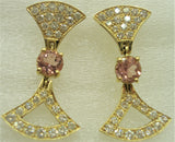 PINK RUBELLITE TOURMALINE FAN EARRINGS