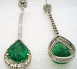 INTENSE GREEN COLOMBIA DROPS EMERALD EARRINGS