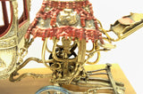 CARRIAGE  (24X11X15 CM) EXCEPTIONAL    ITALIAN   HANDMADE    GOLD PLATED    REAL  SILVER (800)   CARRIAGE  ENAMELS:  IT IS    REPLICA OF THE CARRIAGE   USED IN  NAPLES  BY  KING FERDINANDO THE SECOND WITH DETAILS