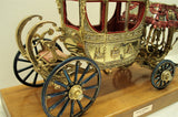 CARRIAGE  (24X11X15 CM) EXCEPTIONAL    ITALIAN   HANDMADE    GOLD PLATED    REAL  SILVER (800)   CARRIAGE  ENAMELS:  IT IS    REPLICA OF THE CARRIAGE   USED IN  NAPLES  BY  KING FERDINANDO THE SECOND with details