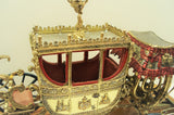 CARRIAGE  (24X11X15 CM) EXCEPTIONAL    ITALIAN   HANDMADE    GOLD PLATED    REAL  SILVER (800)   CARRIAGE  ENAMELS:  IT IS    REPLICA OF THE CARRIAGE   USED IN  NAPLES  BY  KING FERDINANDO THE SECOND WITH DETAILS