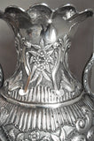 Silver amphora chiseled by hand with details