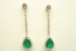 INTENSE GREEN COLOMBIA DROPS EMERALD EARRINGS