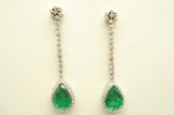 INTENSE GREEN COLOMBIA DROPS EMERALD EARRINGS