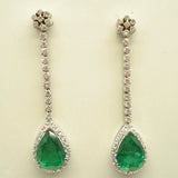 INTENSE GREEN COLOMBIA DROPS EMERALD EARRINGS