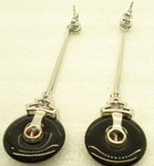 PENDULUM EARRINGS WITH MEDITERRANEAN CORAL AND ONYX