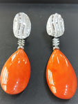 coral earings and diamond