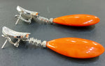 coral earings  and diamond wide side view